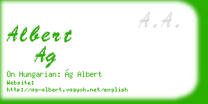 albert ag business card